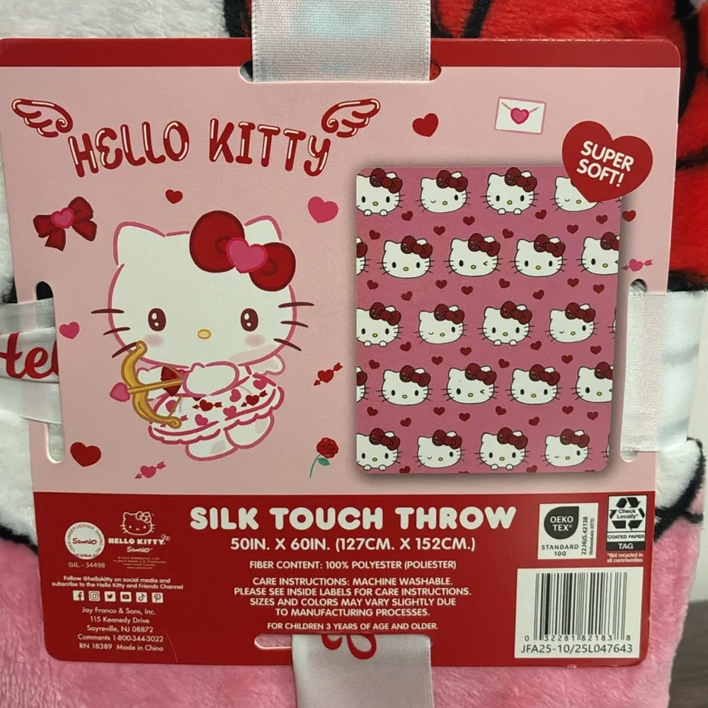 NWT- Sanrio- Hello Kitty- Pink Velvety Smooth- Silk Touch Throw Blanket 50x60